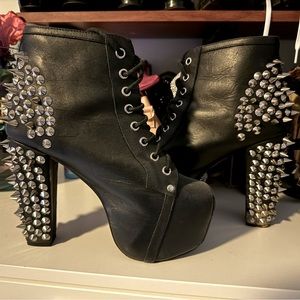 Jeffrey Campbell Spiked Lita Platform Heels in Black